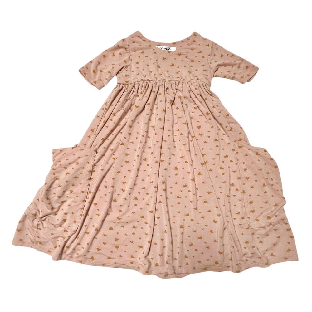 Remie Girl Heart Print Skater Pocket Dress Size 6